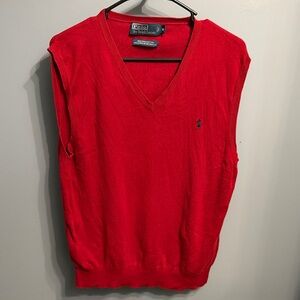 Polo by Ralph Lauren Men's V-Neck Red Sweater Vest